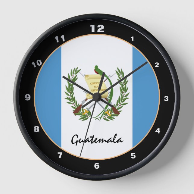 Patriotic Guatemala Flag, Guatemala Home / design Clock (Front)