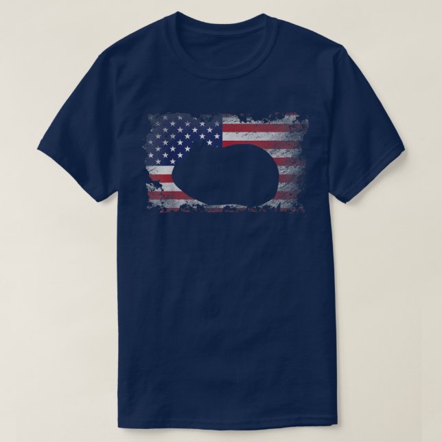 Patriotic Guinea Pig American Flag Cool Guinea Pig T-Shirt (Design Front)