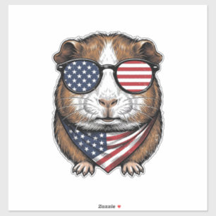 Patriotic Guinea Pig Vintage Engraving