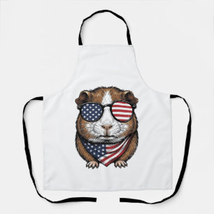 Patriotic Guinea Pig Vintage Engraving Apron