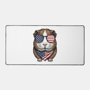 Patriotic Guinea Pig Vintage Engraving Desk Mat
