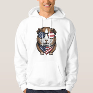 Patriotic Guinea Pig Vintage Engraving Hoodie