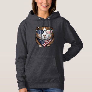 Patriotic Guinea Pig Vintage Engraving Hoodie