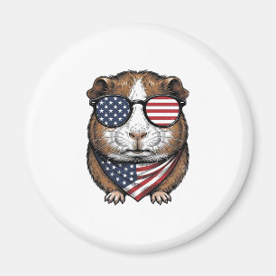 Patriotic Guinea Pig Vintage Engraving Magnet