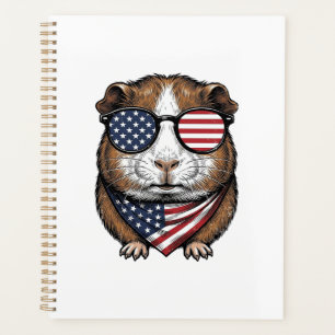 Patriotic Guinea Pig Vintage Engraving Planner