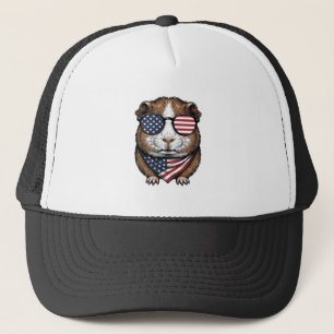 Patriotic Guinea Pig Vintage Engraving Trucker Hat