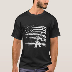Patriotic Gun Rights 2Nd Adt Ar15 American Flag T-Shirt