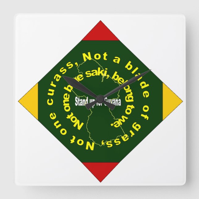 Patriotic ,Guyana Diamond  Clock (Front)