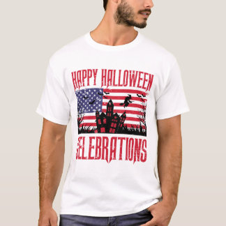 Patriotic Halloween, USA Flag Design T-Shirt