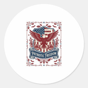 Patriotic Halloween Vector Graphic Tee Classic Round Sticker