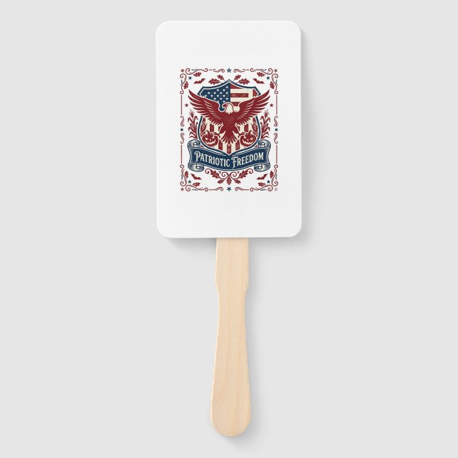 Patriotic Halloween Vector Graphic Tee Hand Fan (Front)