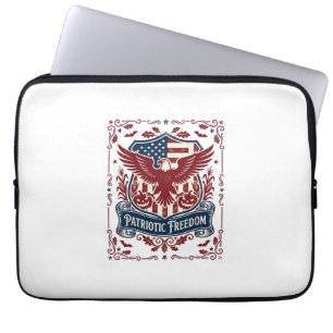 Patriotic Halloween Vector Graphic Tee Laptop Sleeve