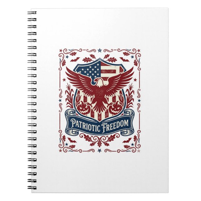 Patriotic Halloween Vector Graphic Tee Notebook (Front)