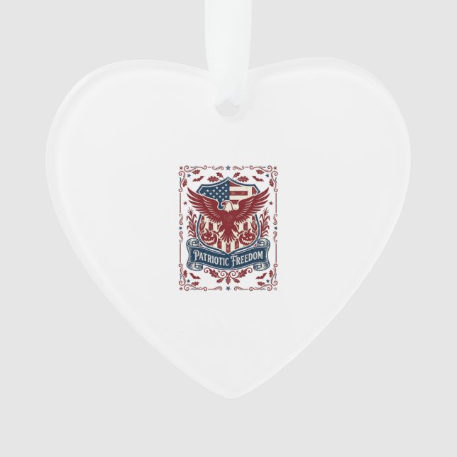 Patriotic Halloween Vector Graphic Tee Ornament (Front)