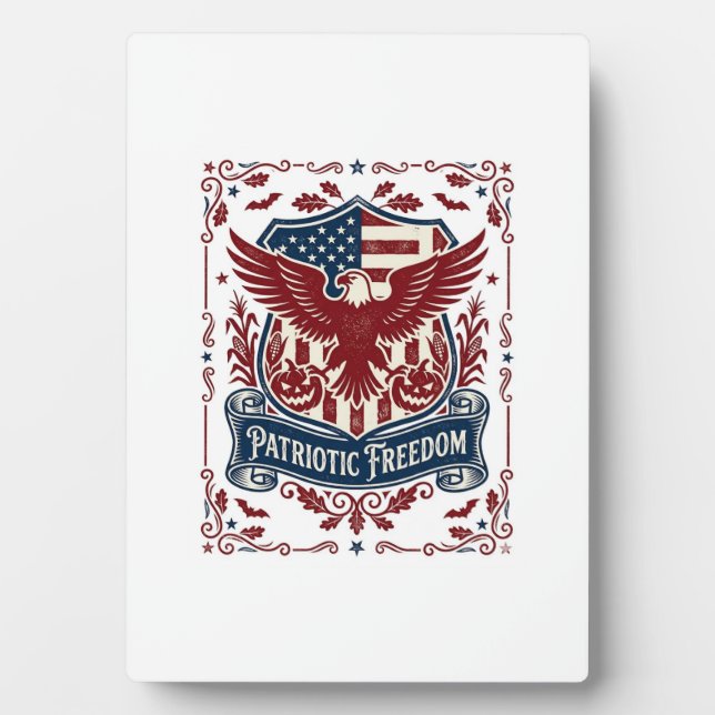 Patriotic Halloween Vector Graphic Tee Plaque (Front)