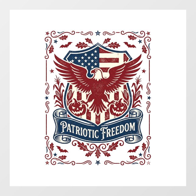 Patriotic Halloween Vector Graphic Tee Window Cling (Sheet)