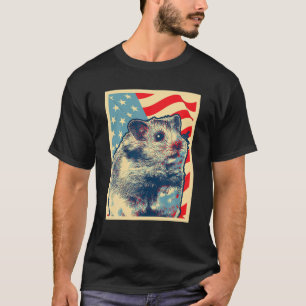 Patriotic Hamster American Flag Pet Animal Lover T-Shirt