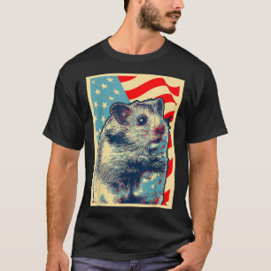 Patriotic Hamster American Flag Pet Animal Lover T-Shirt