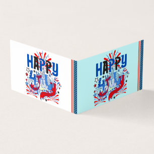 Patriotic Happy 4th of July Celebration Design Business Card