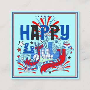 Patriotic Happy 4th of July Celebration Design Calling Card