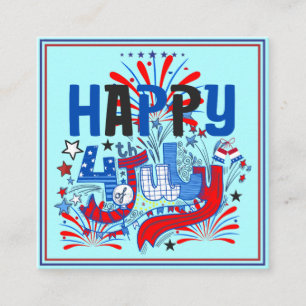 Patriotic Happy 4th of July Celebration Design Enclosure Card