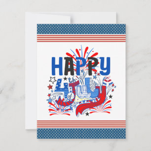 Patriotic Happy 4th of July Celebration Design RSVP Card