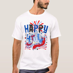 Patriotic Happy 4th of July Celebration Design T-Shirt