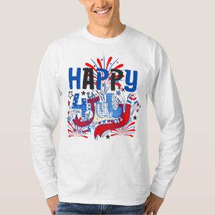 Patriotic Happy 4th of July Celebration Design T-Shirt