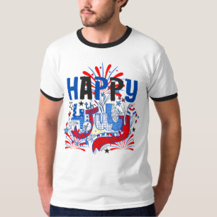 Patriotic Happy 4th of July Celebration Design T-Shirt