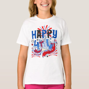 Patriotic Happy 4th of July Celebration Design T-Shirt