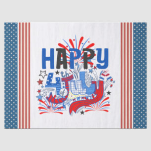 Patriotic Happy 4th of July Celebration Design Tissue Paper