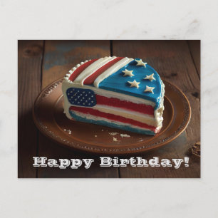 Patriotic Happy Birthday Postcard