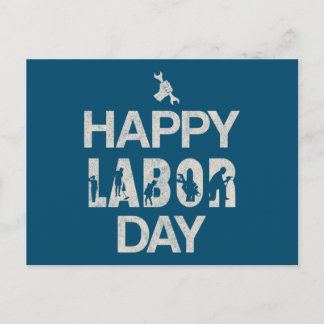 Patriotic Happy Labour Day For Workers Holiday Postcard
