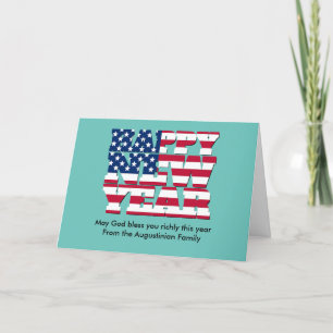 Patriotic HAPPY NEW YEAR Christian Holiday Card