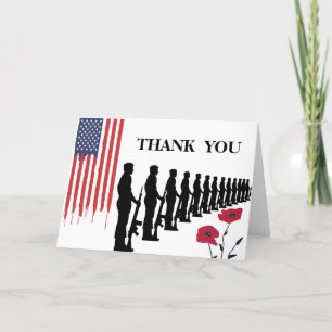 Patriotic Happy Veteran Day Thank You Card