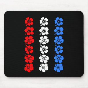 Patriotic Hawaii USA Red White Blue Aloha Vertical Mouse Mat