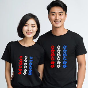 Patriotic Hawaii USA Red White Blue Aloha Vertical T-Shirt