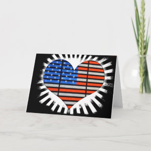 Patriotic Heart American Flag Card