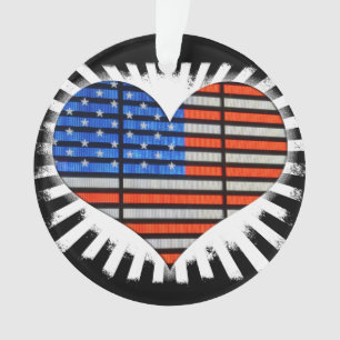 Patriotic Heart American Flag Ornament