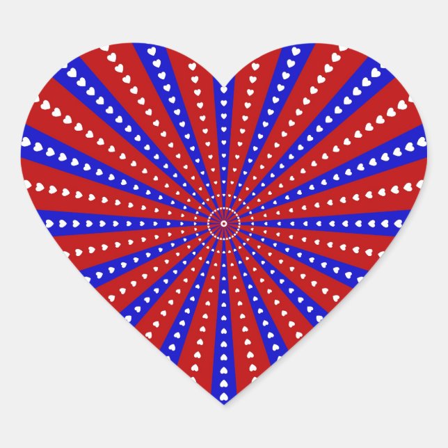 Patriotic Heart Burst Sticker (Front)