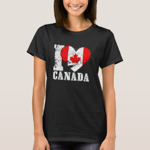 Patriotic  Heart Canadian Flag I Love Canada T-Shirt