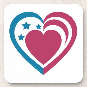 Patriotic Heart Coaster