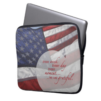 Patriotic Heart Flag, Military Appreciation Laptop Sleeve