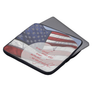 Patriotic Heart Flag, Military Appreciation Laptop Sleeve
