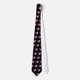 Patriotic Heart Flag Tie