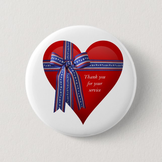 Patriotic Heart graphic 6 Cm Round Badge (Front)