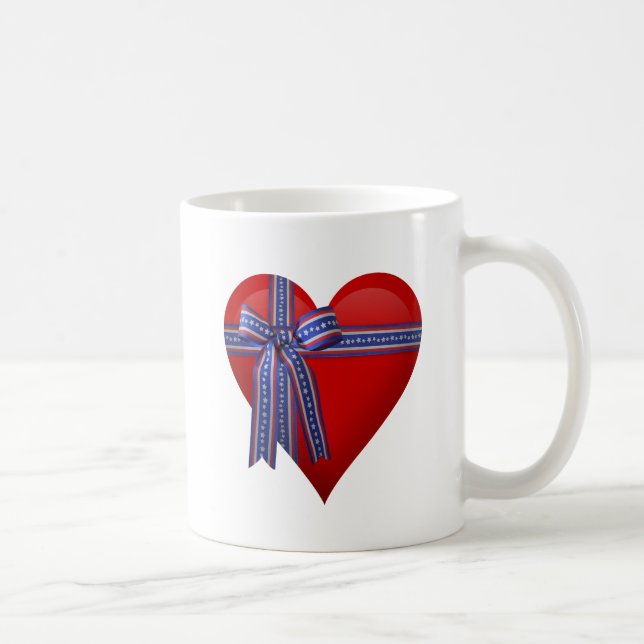 Patriotic Heart graphic Coffee Mug (Right)