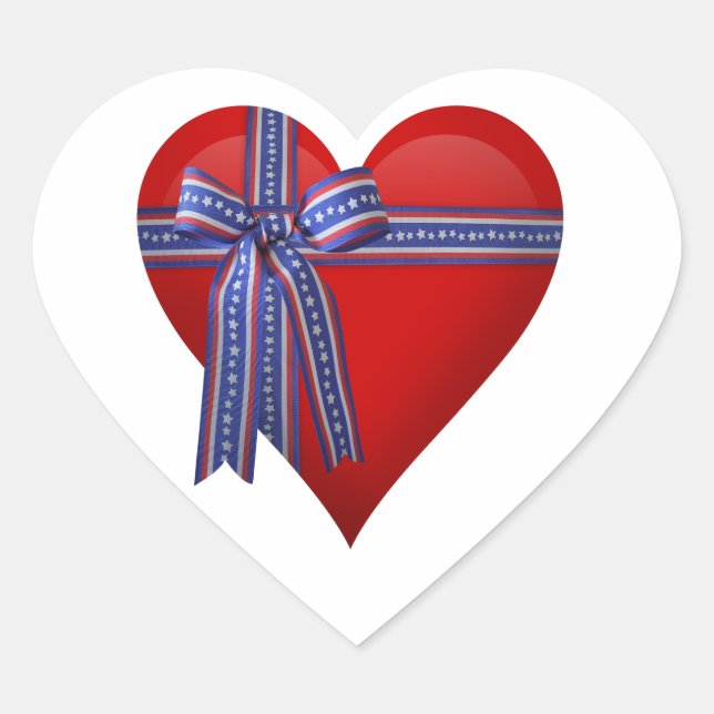 Patriotic Heart graphic Heart Sticker (Front)