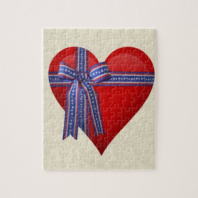 Patriotic Heart graphic Jigsaw Puzzle (Vertical)