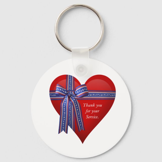 Patriotic Heart graphic Key Ring (Front)